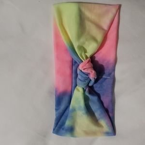 Rainbow Tie-Dyed Cotton Knot Headband or Headwrap